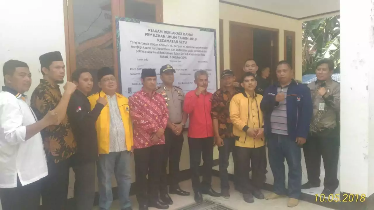 Deklarasi Damai Pemilu 2019 di Kecamatan Setu: Upaya Ciptakan Suasana Kondusif - Desapedia