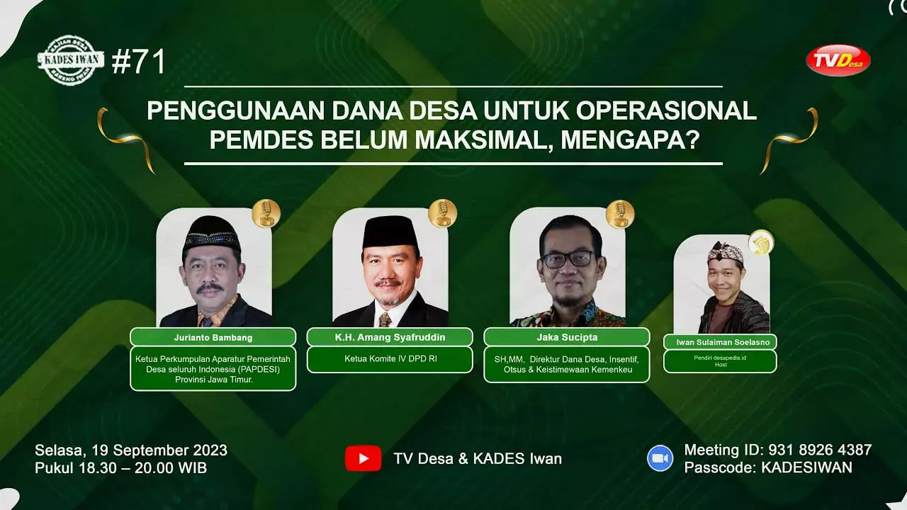 Penggunaan Dana Desa Untuk Operasional Pemdes Belum Maksimal